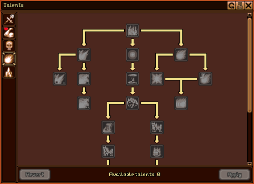 Abilities tree in realms of magic